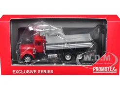 Peterbilt Dump Truck with Red Cab 1/87 (HO) Plastic Model Car by Promotex