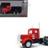 Peterbilt Short Day Cab with Updated Grill Red 1/87 (HO) Plastic Model Car by Promotex
