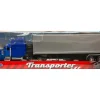 Peterbilt 379 Truck Blue Metallic with Silver Container "Transporter" Series 1/32 Diecast Model by Welly