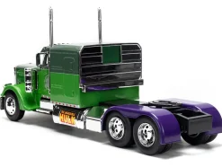 1992 Peterbilt 379 Truck Tractor Green Two Tone and Purple The Incredible Hulk Marvel Avengers Series Diecast Model Jada 35179
