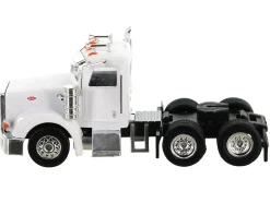 Peterbilt 367 Truck Tractor with Day Cab White and Articulated Tank Trailer "Cemex" White with Blue Stripes Combo Set 1/87 (HO) Plastic Model Car by HO Logistics