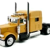 Peterbilt 389 Truck Tractor with Sleeper Cab Yellow 1/87 (HO) Plastic Model Car by HO Logistics