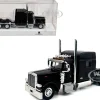 Peterbilt 389 Truck Tractor with Sleeper Cab Black 1/87 (HO) Plastic Model Car by HO Logistics