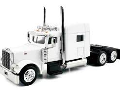 Peterbilt 389 Truck Tractor with Sleeper Cab White 1/87 (HO) Plastic Model Car by HO Logistics