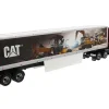 Peterbilt 579 UltraLoft Truck Tractor Red CAT Caterpillar Mural Dry Van Trailer Transport Series 1/50 Diecast Model Diecast Masters 85665