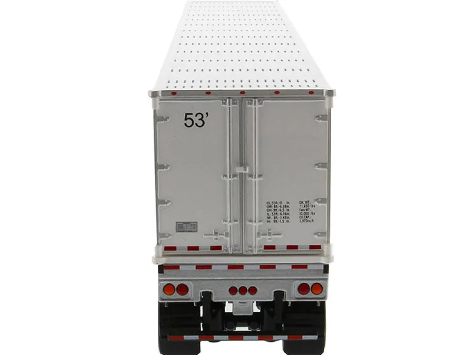 Peterbilt 579 UltraLoft Truck Tractor Red CAT Caterpillar Mural Dry Van Trailer Transport Series 1/50 Diecast Model Diecast Masters 85665