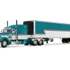 Peterbilt 379 with 63" Mid-Roof Sleeper and 53' Utility Trailer with Reefer "Tway Rose Transport" Teal and White with Stripes "Big Rigs" Series II #5 1/64 Diecast Model by DCP/First Gear