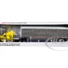Peterbilt 379 with 63" Mid-Roof Sleeper and Wilson Silverstar Livestock Trailer "Harrison Trucking" Yellow with Black Stripes 1/64 Diecast Model by DCP/First Gear