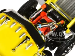 Peterbilt 379 with 63" Mid-Roof Sleeper and Wilson Silverstar Livestock Trailer "Harrison Trucking" Yellow with Black Stripes 1/64 Diecast Model by DCP/First Gear