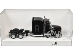 Peterbilt 589 with Stand Up Sleeper Cab Black 1/87 (HO) Plastic Model Car by HO Logistics
