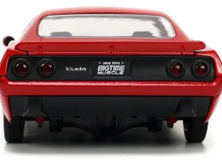 1973 Plymouth Barracuda Red with Black Stripes Bigtime Muscle Series 1/24 Diecast Model Car Jada 34037
