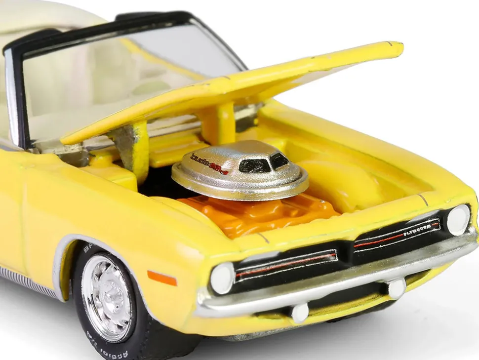 1970 Plymouth 'Cuda Convertible Yellow "Barrett-Jackson" Series 15 1/64 Diecast Model Car by Greenlight