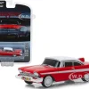 1958 Plymouth Fury Red White Top Evil Version Blacked Out Windows Christine 1983 Movie Hollywood Series Release 24 1/64 Diecast Model Car Greenlight 44840 B