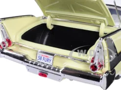 1958 Plymouth Fury Timeless Classics Yellow White Top 1/18 Diecast Model Car Motormax 73115
