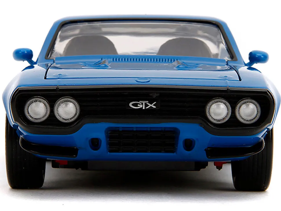1972 Plymouth GTX #34 Blue with Graphics "Bigtime Muscle" Series 1/24 Diecast Model Car by Jada