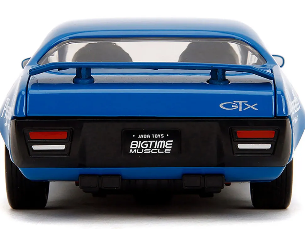 1972 Plymouth GTX #34 Blue with Graphics "Bigtime Muscle" Series 1/24 Diecast Model Car by Jada