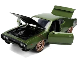 1972 Plymouth GTX Green Metallic with Matt Black Hood and Gold Stripes