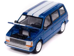 1989 Plymouth Voyager Turbo Van Daytona Blue Metallic with White Stripes and Interior