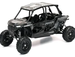 Polaris RZR XP 4 Turbo EPS Sport UTV Onyx Black with Gray Graphics 1/18 Diecast Model by New Ray