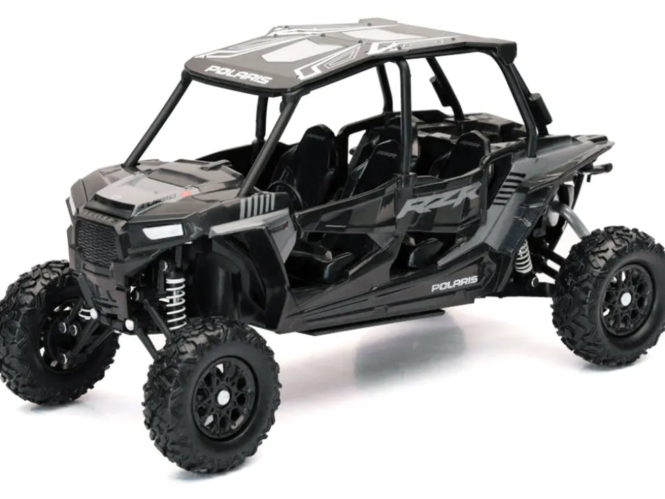 Polaris RZR XP 4 Turbo EPS Sport UTV Onyx Black with Gray Graphics 1/18 Diecast Model by New Ray