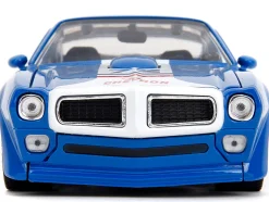 1972 Pontiac Firebird #72 Blue with White Stripe Chevron Bigtime Muscle Series 1/24 Diecast Model Car Jada 35026