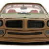 1972 Pontiac Firebird #9 Green Camouflage Flames with Graphics and Red Interior "Bigtime Muscle" Series 1/24 Diecast Model Car by Jada