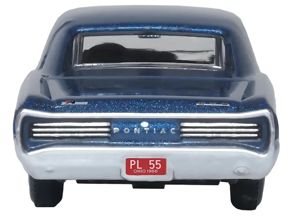 1966 Pontiac GTO Fontaine Blue Metallic 1/87 HO Scale Diecast Model Car Oxford Diecast 87PG66001