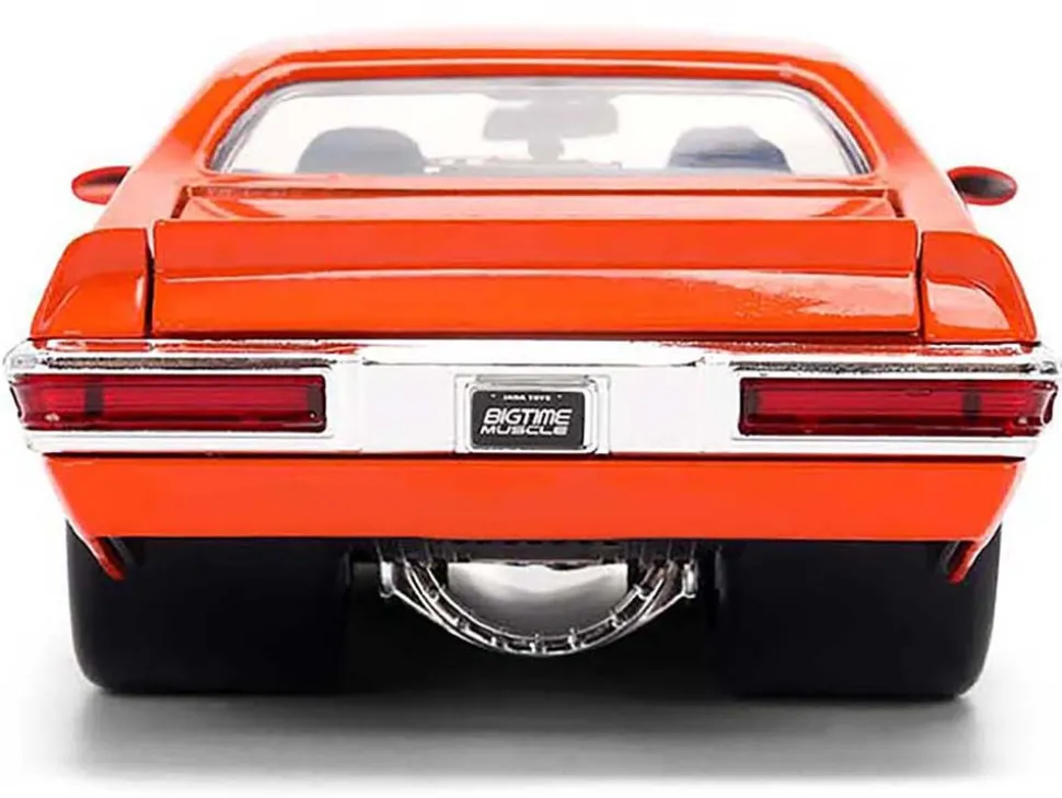 1971 Pontiac GTO "Goat's Revenge" Orange with Graphics "Bigtime Muscle" Series 1/24 Diecast Model Car by Jada