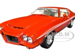 1972 Pontiac GTO LeMans Sundance Orange Metallic with GTO Stripes Limited Edition to 342 pieces Worldwide 1/18 Diecast Model Car by ACME
