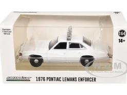 1976-77 Pontiac LeMans Enforcer White with Light Bar "Hot Pursuit - Hobby Exclusive" Series 1/64 Diecast Model Car by Greenlight
