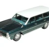 1964 Pontiac Safari Gulfstream Aqua Metallic with White Top and Blue Interior Limited Edition to 200 pieces Worldwide 1/43 Model Car by Goldvarg Collection