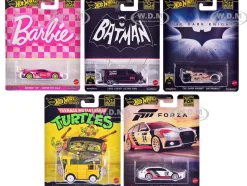 Pop Culture 2024 5 piece Set E "Premium Series" Diecast Model Cars by Hot Wheels