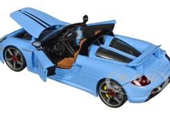 Porsche Carrera GT Convertible Blue with Black Stripes Pink Slips Series 1/24 Diecast Model Car Jada 35066