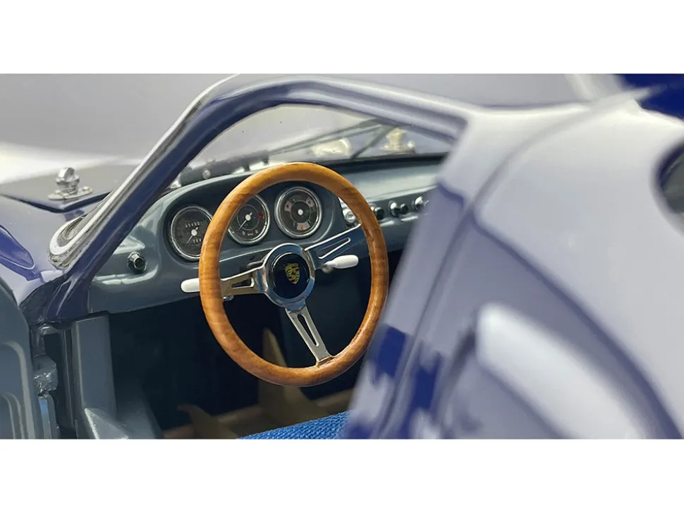 Porsche 904 Carrera GTS Dark Blue with White Stripe "Bonhams Scottsdale Auction 2017" Limited Edition to 1000 pieces Worldwide 1/18 Diecast Model Car by CMC