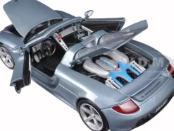 Porsche Carrera GT Silver with Black Interior 1/18 Diecast Model Car Motormax 73163
