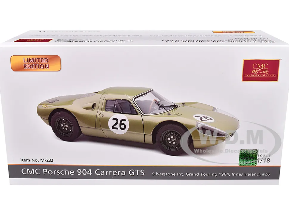 Porsche 904 Carrera GTS #26 Innes Ireland "Silverstone International Grand Touring" (1964) Limited Edition to 1000 pieces Worldwide 1/18 Diecast Model Car by CMC