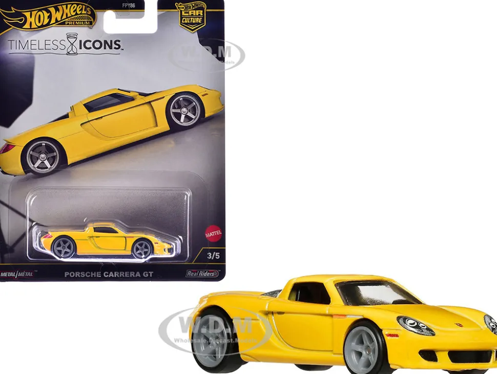 Porsche Carrera GT Yellow "Timeless Icons" Series Diecast Model Car by Hot Wheels