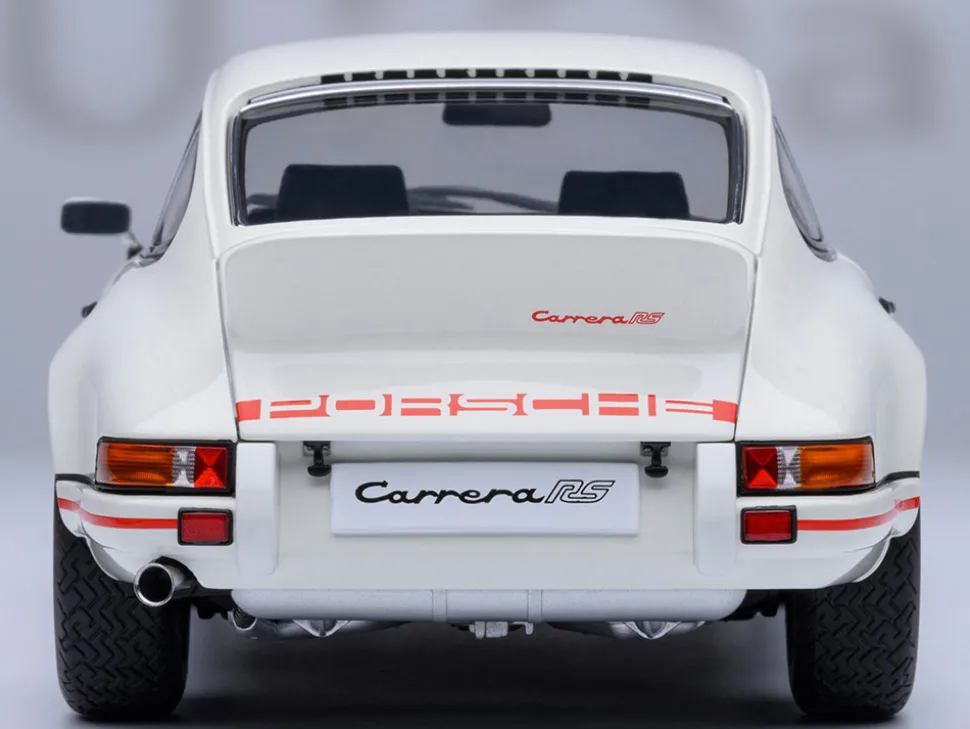 Porsche 911 Carrera 2.7 RS Grand Prix White with Red Stripes and Wheels 1/18 Model Car by Autoart