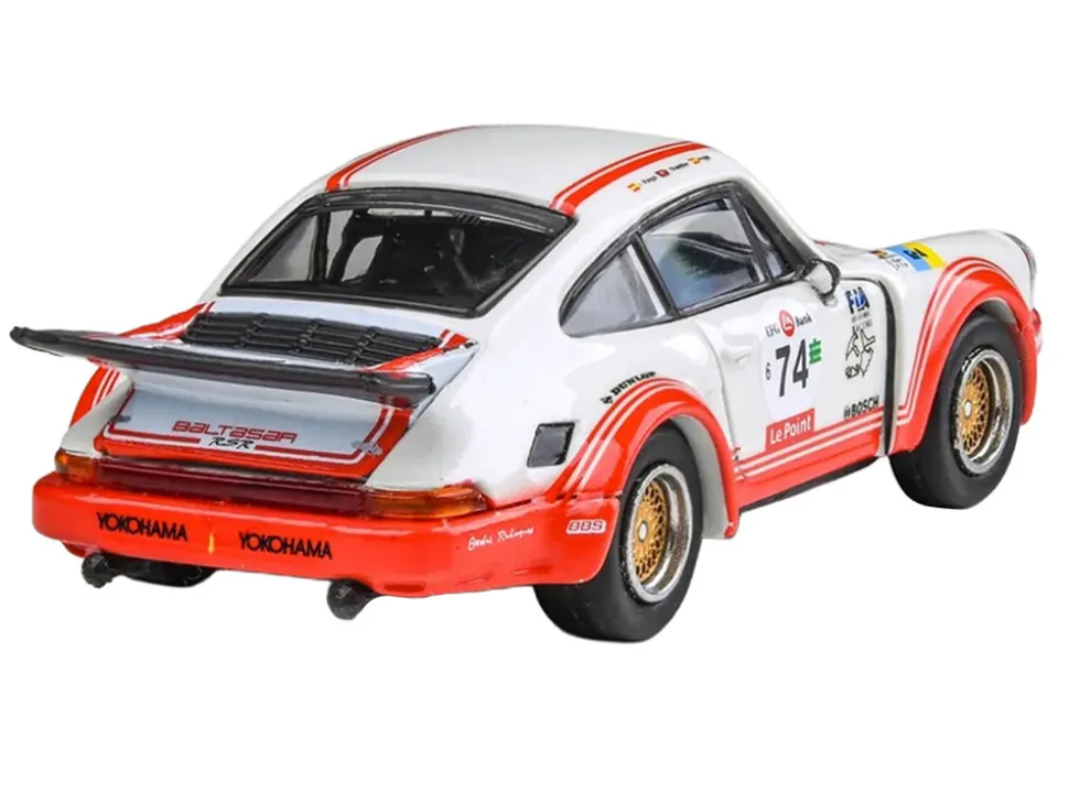 Porsche 911 Carrera RSR 3.0 #74 "Aurora Racing" White with Red Stripes 1/64 Diecast Model Car by Paragon Models