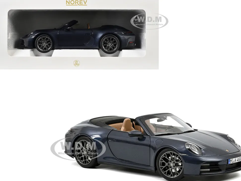2024 Porsche 911 Carrera S Cabriolet Yachting Blue Metallic 1/18 Diecast Model Car by Norev