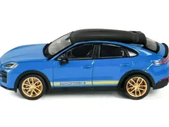 Porsche Cayenne Turbo GT Blue with Black Top and Gold Stripes 1/64 Diecast Model Car by Trends Hobby