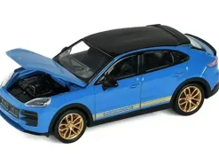 Porsche Cayenne Turbo GT Blue with Black Top and Gold Stripes 1/64 Diecast Model Car by Trends Hobby
