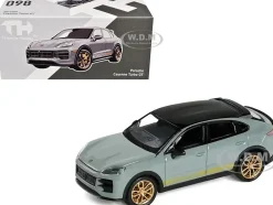 Porsche Cayenne Turbo GT Gray with Black Top and Gold Stripes 1/64 Diecast Model Car by Trends Hobby
