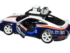 Porsche 911 Dakar #953 "Roughroads Porsche" Blue and White with Stripes and Roof Rack "Race" Series 1/24 Diecast Model Car by Bburago
