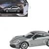 2025 Porsche 911 GT3 (992.2) GT Silver Metallic with Carbon Stripe 1/64 Diecast Model Car by Paragon Models