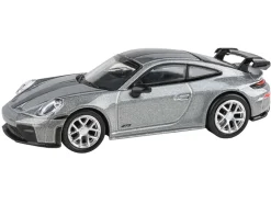 2025 Porsche 911 GT3 (992.2) GT Silver Metallic with Carbon Stripe 1/64 Diecast Model Car by Paragon Models
