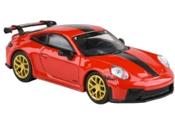 2025 Porsche 911 GT3 (992.2) Guards Red with Carbon Stripe and Gold Wheels 1/64 Diecast Model Car by Paragon Models