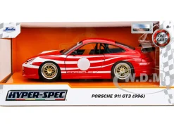 Porsche 911 GT3 (996) Red with White Graphics