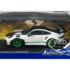 2023 Porsche 911 (992) GT3 RS "Tribute to Carrera RS Package" White with Green Stripes and Black Hood and Top 1/43 Diecast Model Car by Solido