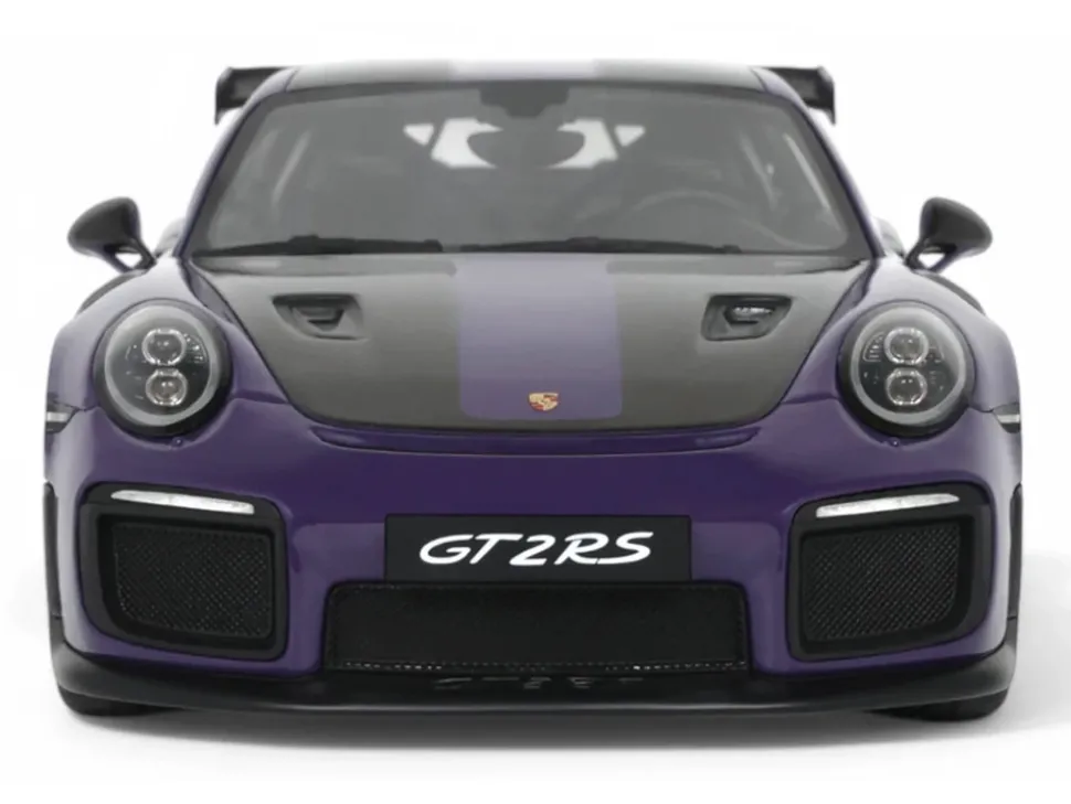 2021 Porsche 911 (991.2) GT2 RS Ultraviolet Metallic with Carbon Stripes 1/18 Model Car by GT Spirit